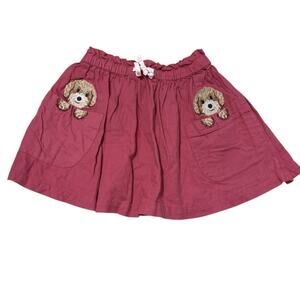 Mini Boden Goldendoodle Dog Skirt Girls Sz 4-6y Pink Twirl Cotton